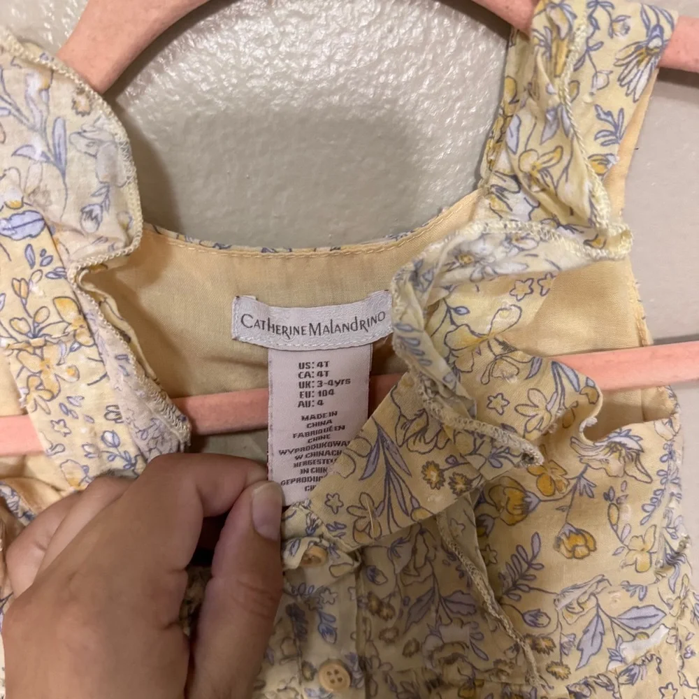 Catherine Malandrino Yellow and Blue Floral Girls Dress